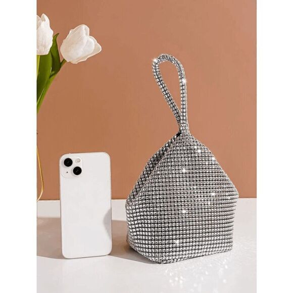 ✨ Glitter Decor Sparkly Shiny Bling Evening Party Purse Clutch Wristlet Bag NEW - Picture 3 of 17